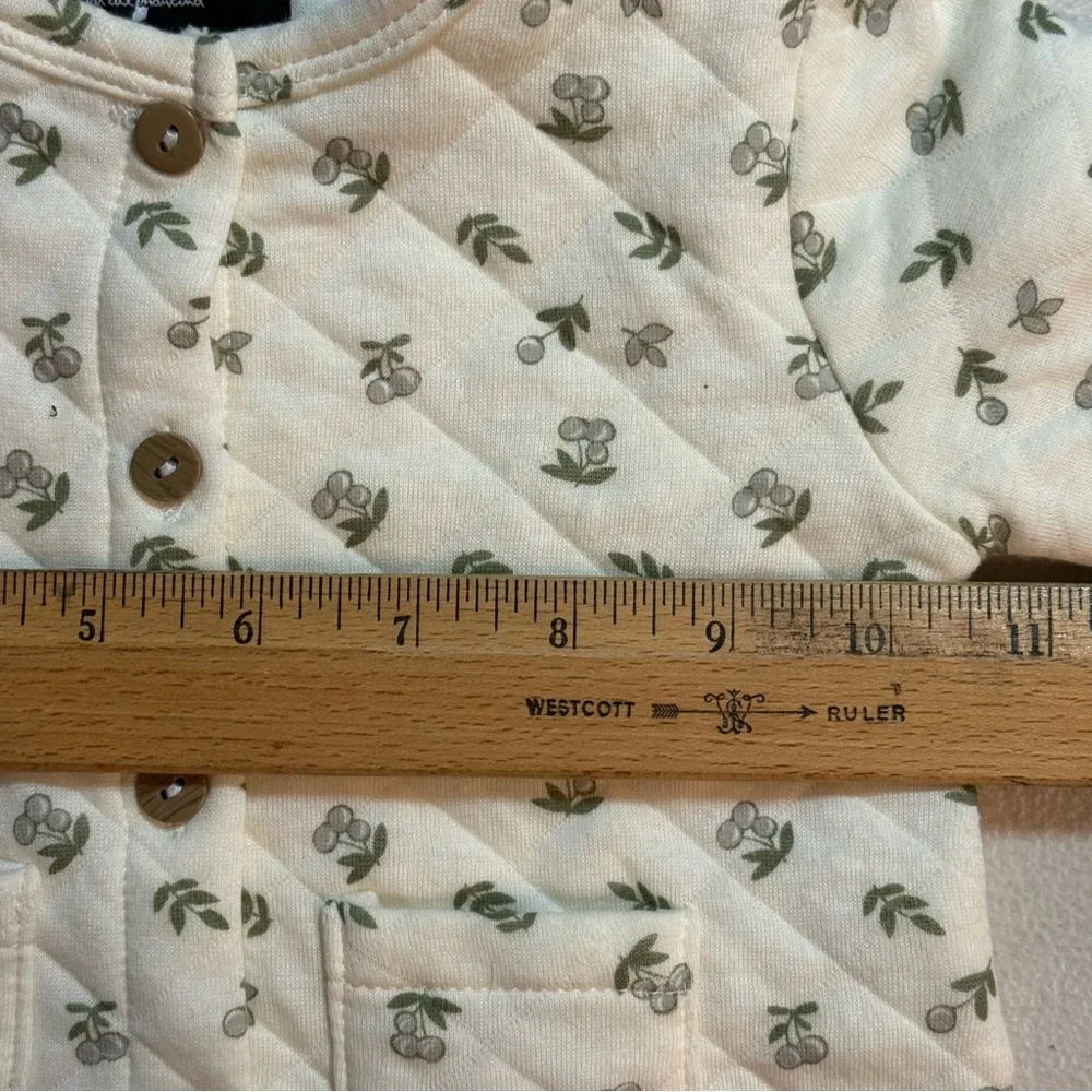 7 For All Mankind Quilted Baby Jacket 3/6 months neutral floral